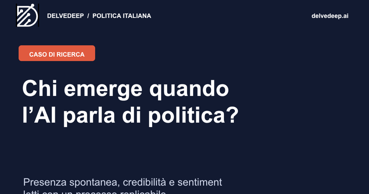 Politica nelle risposte AI: chi emerge quando i nomi non sono suggeriti